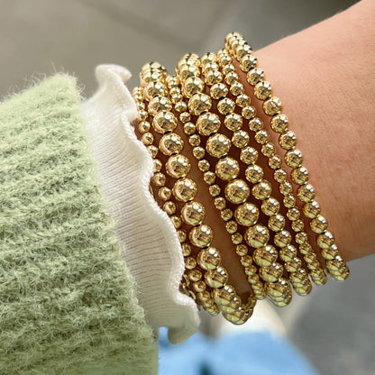 4mm Gold Bead Stretch Bracelet