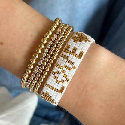 Partial Bezel Set Diamond Tennis Bracelet