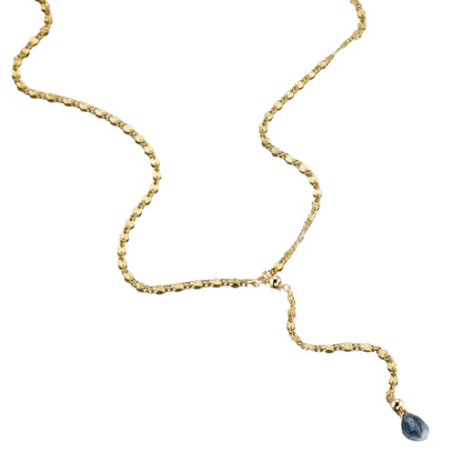 Stamped Coin Chain Mystic Moonstone Necklace