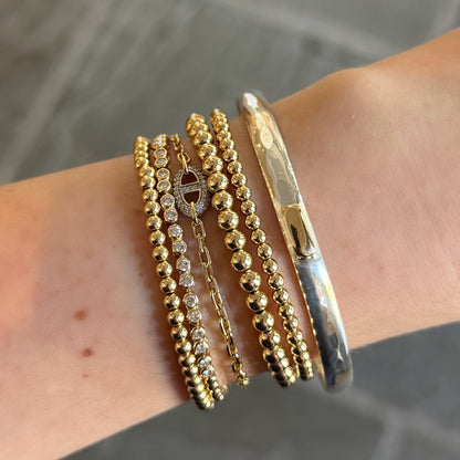 Hammered Silver Cuff with Gold Accents
