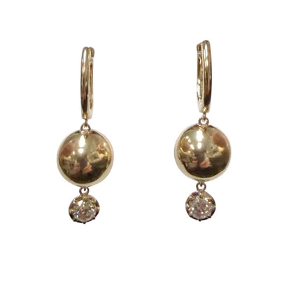 Dangly Gold & Lab Diamond Huggie Earrings