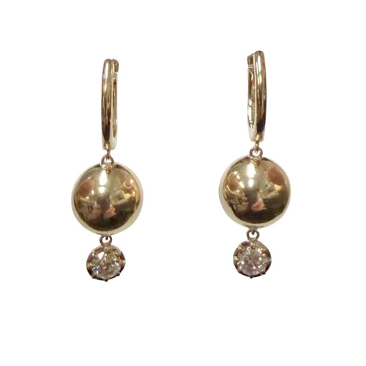 Dangly Gold & Lab Diamond Huggie Earrings