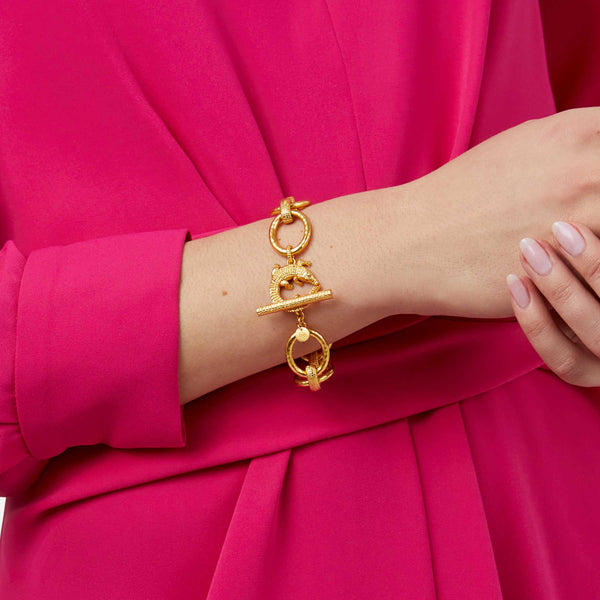 Gold Alligator Link Bracelet