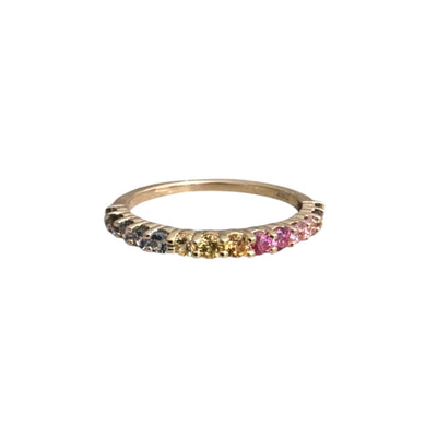 Rainbow Sapphire Anniversary Band