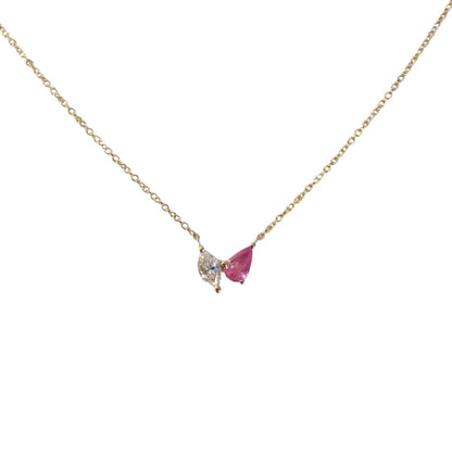 Diamond & Pink Sapphire Duo Necklace