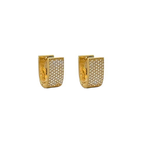 Flat Diamond Huggie Earrings