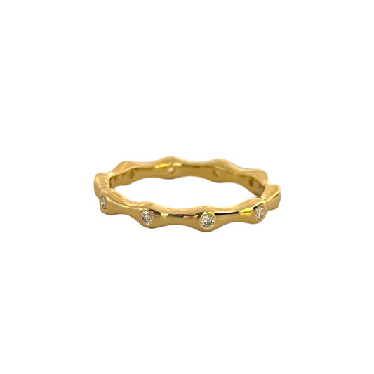 Bamboo Diamond Station Ring
