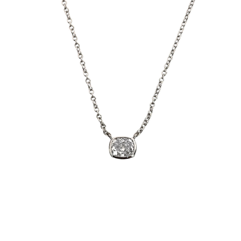 Cushion Cut Diamond Solitaire Necklace