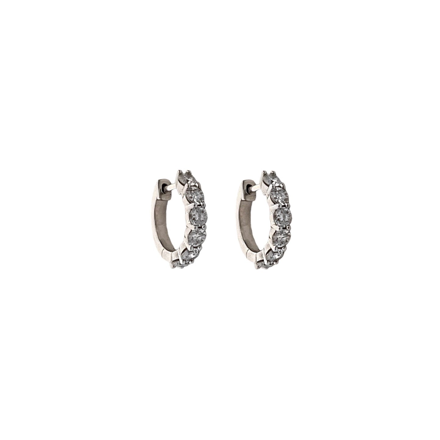 Graduated Diamond White Gold Huggies