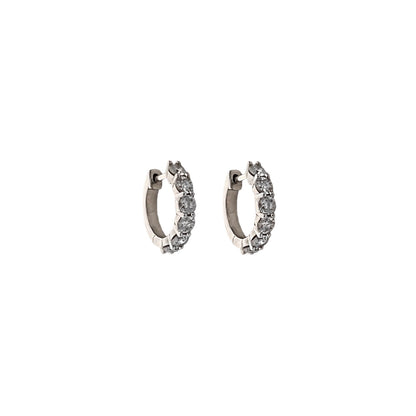 Graduated Diamond White Gold Huggies