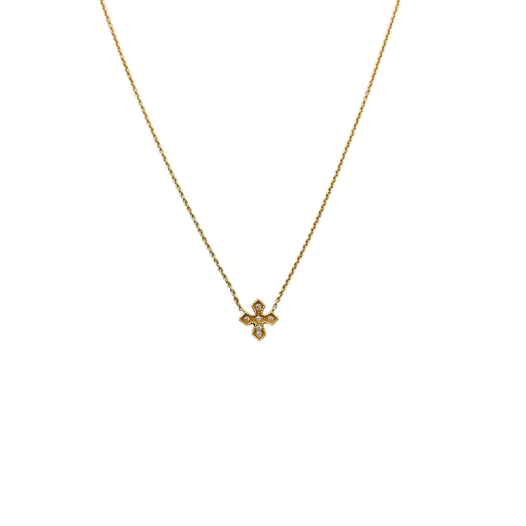 Milgrain Diamond Cross Necklace