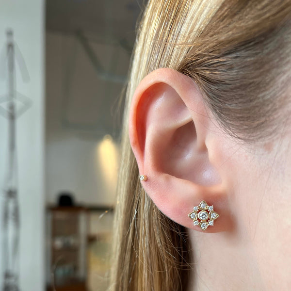 Diamond Sunburst Earrings