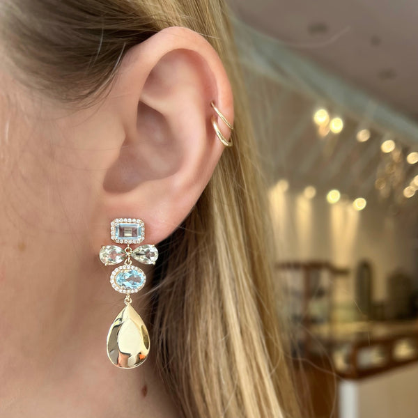 Amethyst and Topaz Statement Earrings