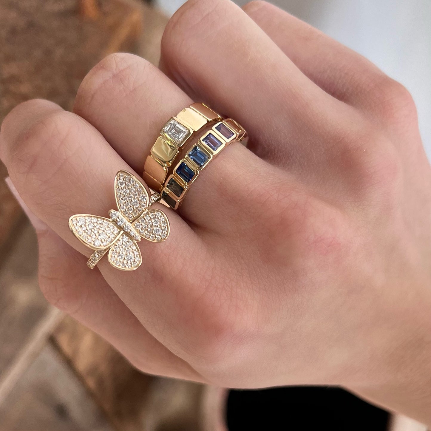Diamond Butterfly Ring