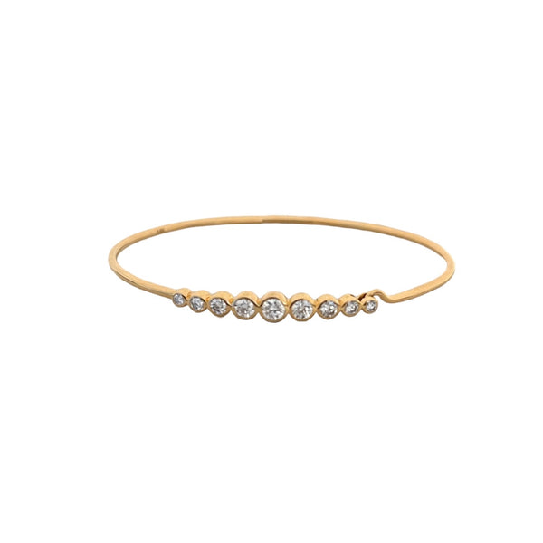 Large Graduated Bezel Diamond Wire Bracelet