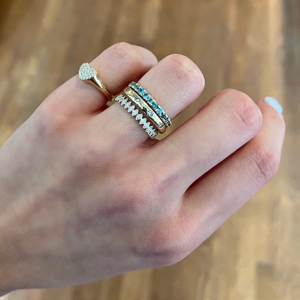 Swiss Blue Topaz Anniversary Ring