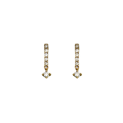 Linear Diamond Dangle Stud Earrings