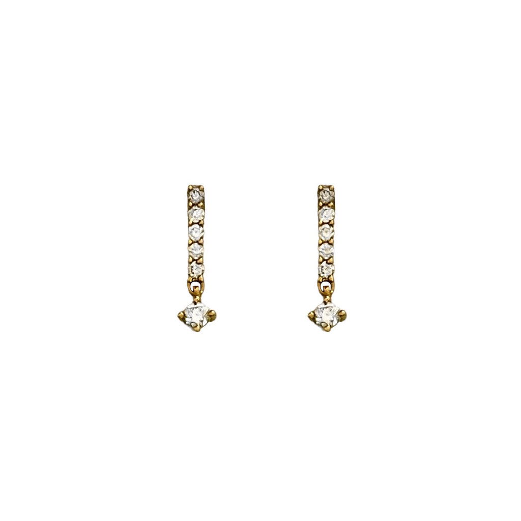 Linear Diamond Dangle Stud Earrings
