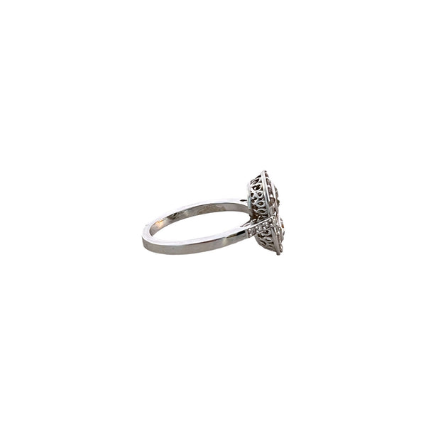 Vintage Inspired Double Diamond Halo Ring