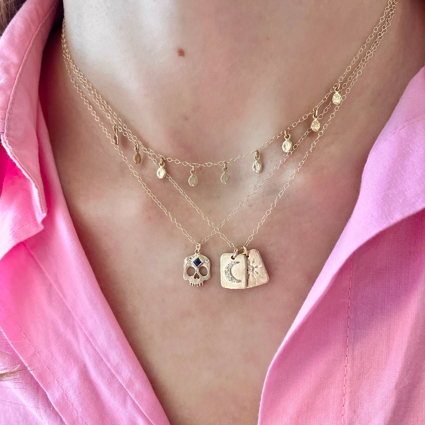 Sun & Moon Dog Tags Necklace