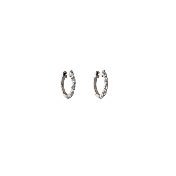 Marquise Diamond Huggie Earrings