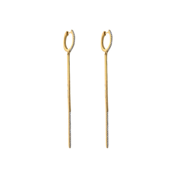Linear Diamond Stick Earrings