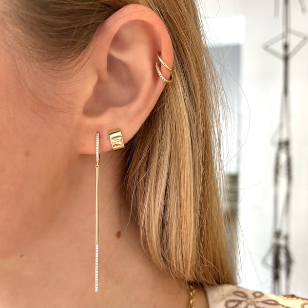 Linear Diamond Stick Earrings