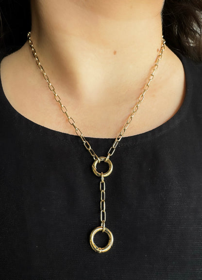 Double Enhancer Paperclip Chain Necklace