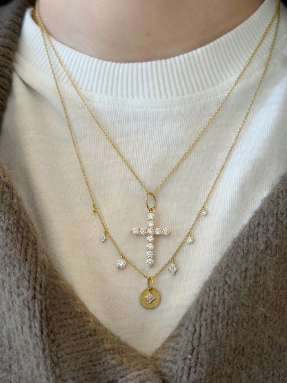 0.97 CTW Diamond Cross Pendant