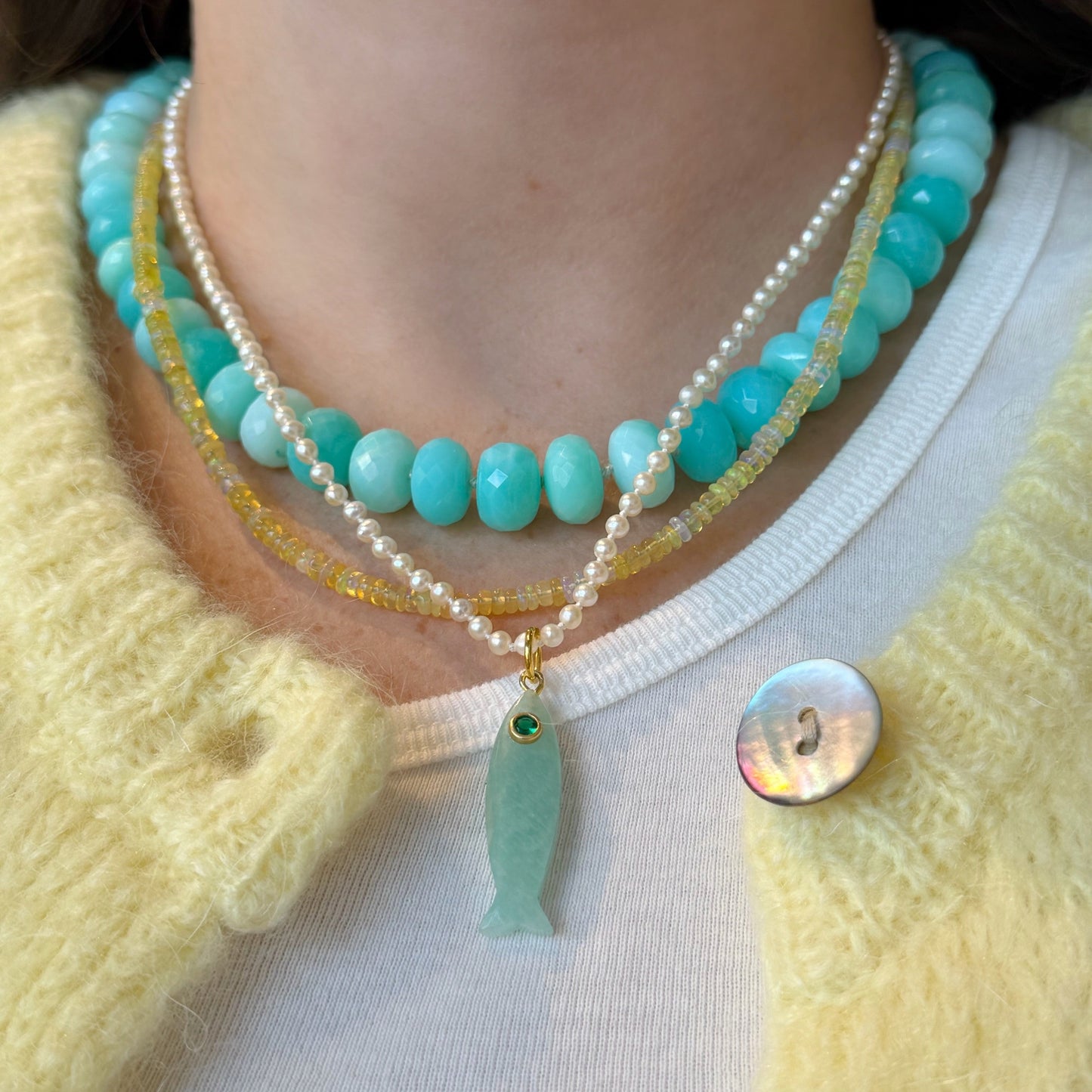 Gemstone Fish Charms