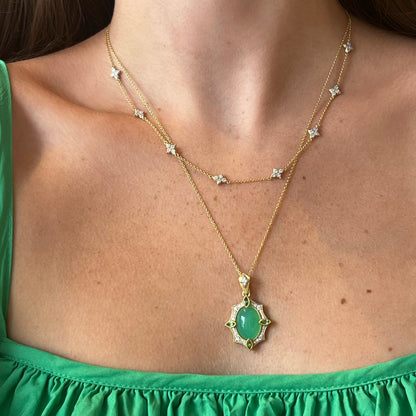 Moroccan Quad Diamond Station Necklace