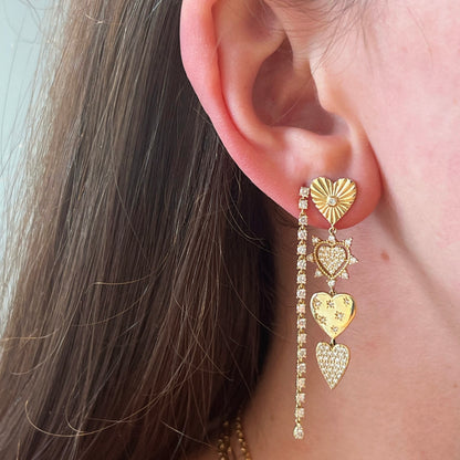Multi Heart Drop Earrings