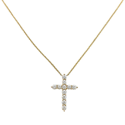 0.67 ctw Diamond and Gold Cross Necklace