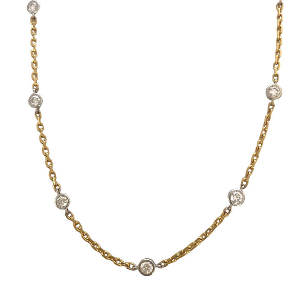 Two Toned Diamond by the Yard Necklace