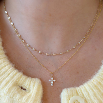Mini Diamond Cross Necklace