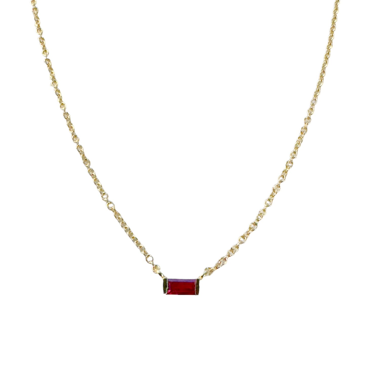 Mini Ruby Solitaire Necklace