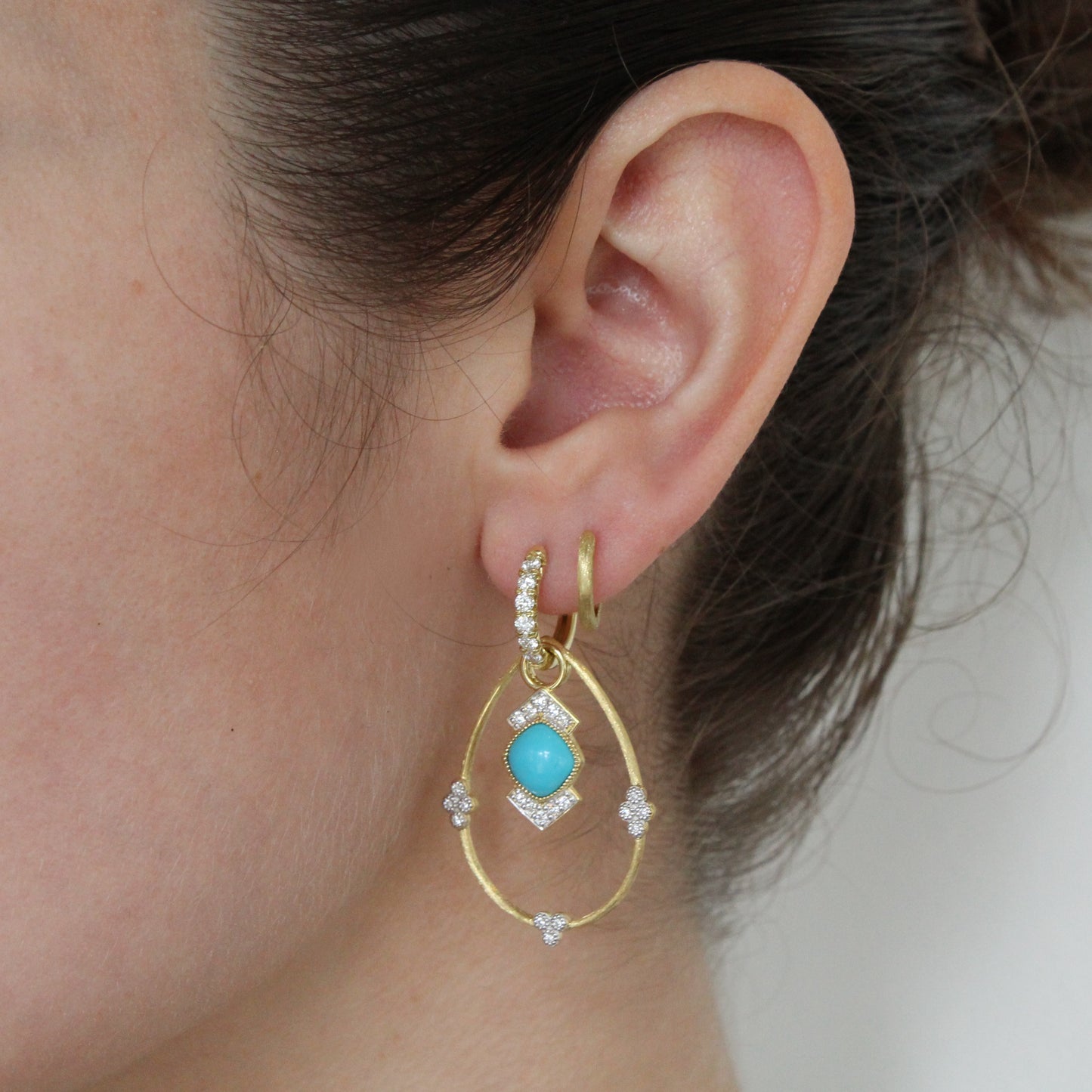 Diamond & Turquoise Earrings Charms