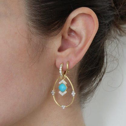 Lisse Cushion Cut Turquoise Earring Charms