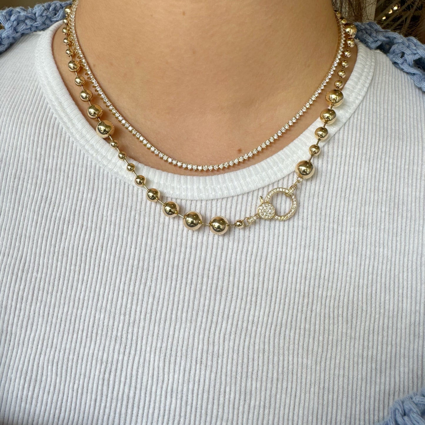 3 Prong Diamond Tennis Necklace
