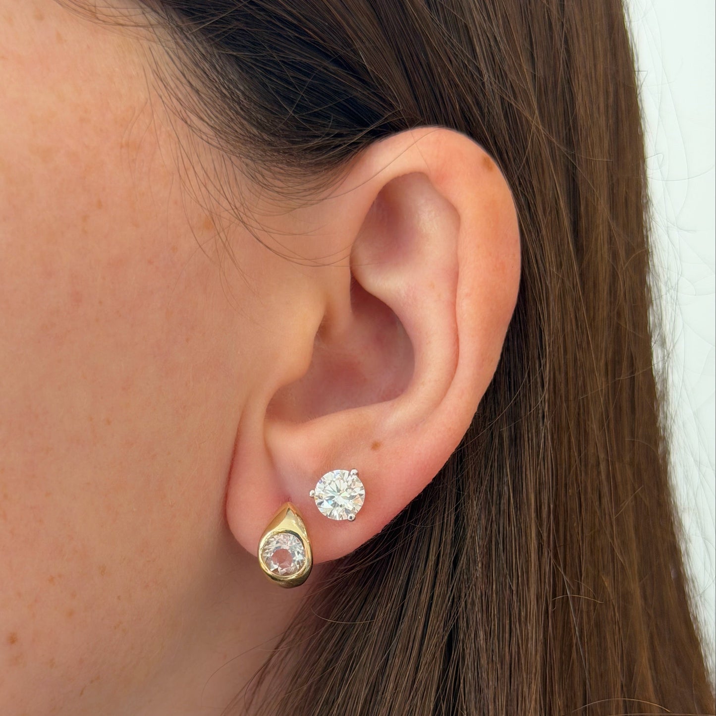 White Sapphire Huggies