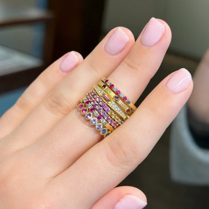 Alternating Diamond & Ruby Band