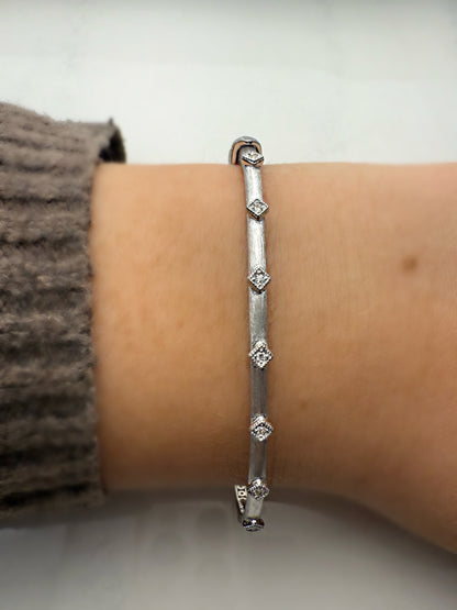 Sterling Silver White Topaz Kite Bracelet
