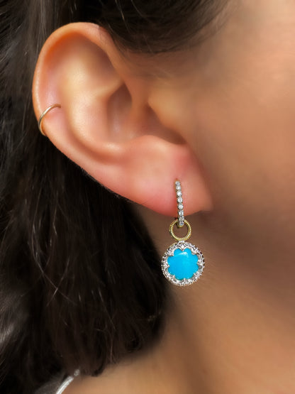 Provence Delicate Pave Trio Turquoise Earring Charms