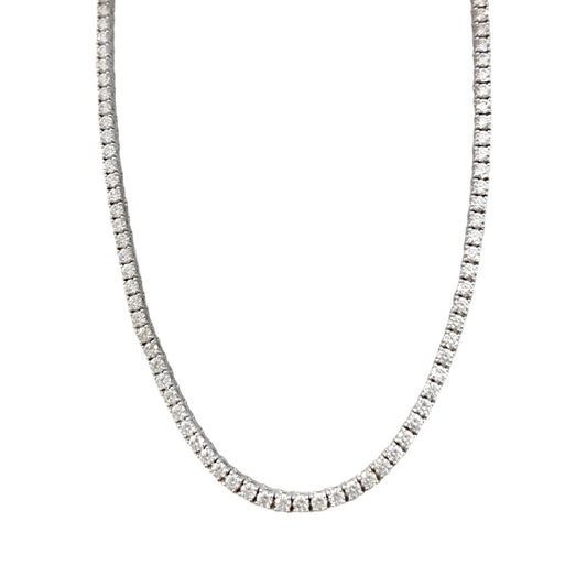 6.74 ctw White Gold Tennis Necklace