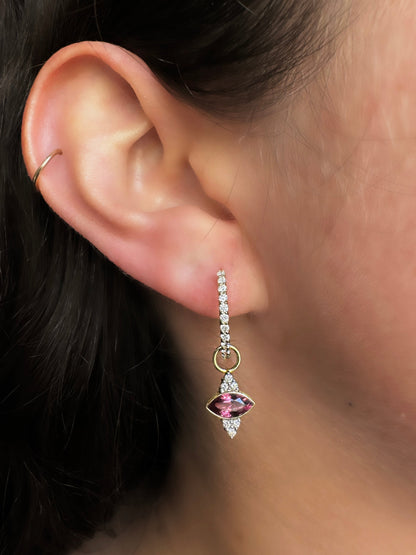 Provence Marquise Pink Tourmaline and Diamond Earring Charms