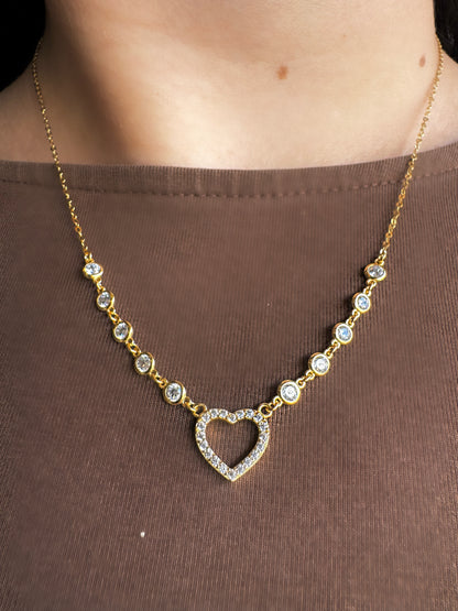 Open Heart CZ Necklace