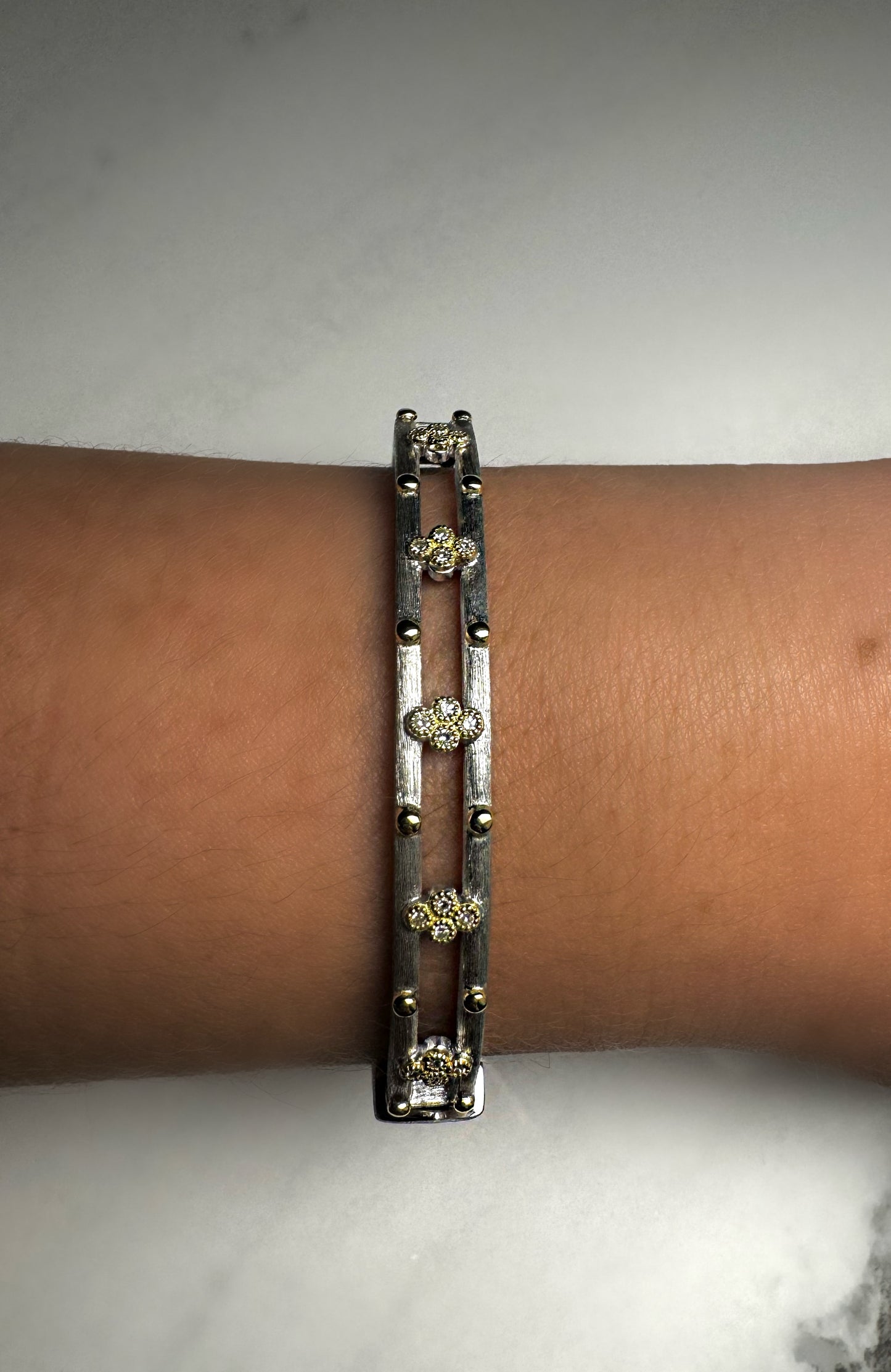 Mixed Metal Two Row Bracelet
