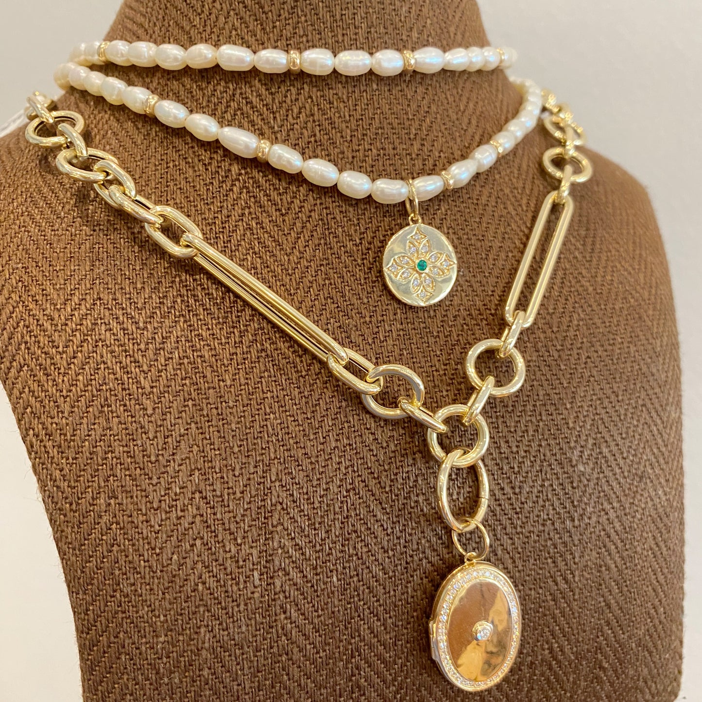 Pearl & Gold Beaded Necklace