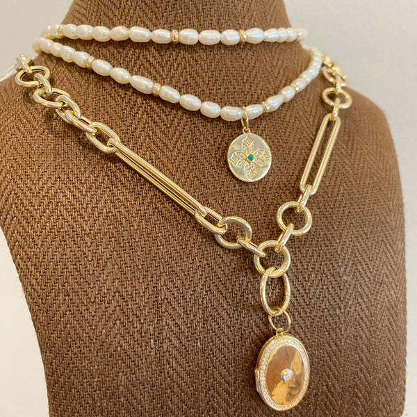 Pearl & Gold Beaded Necklace