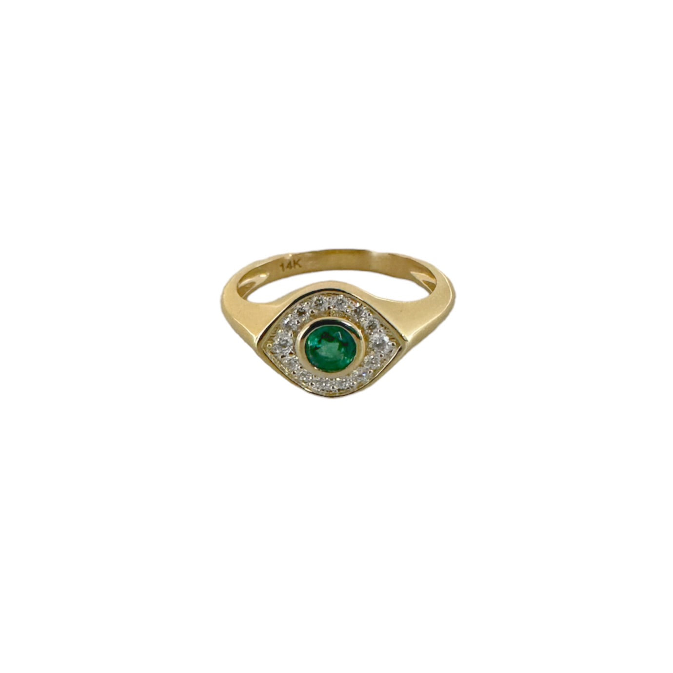 Emerald & Diamond Evil Eye Ring